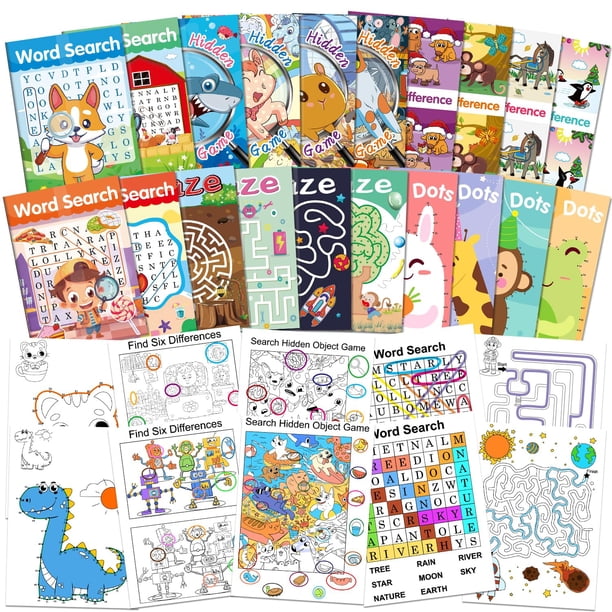 Libros de actividades Elfew para niños de 4 a 8 y 12 años, regalo de fiesta, 20 peniques