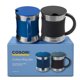 thumbnail image 1 of Juego de tazas de café COSORI de acero inoxidable de 500 ml con tapa negra y azul, 1 of 9