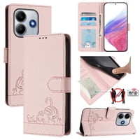 Funda Tipo Cartera Foxdock Para Xiaomi Redmi Note 14 4G Con Soporte, Ranuras, Rfid, Diseño De Gato