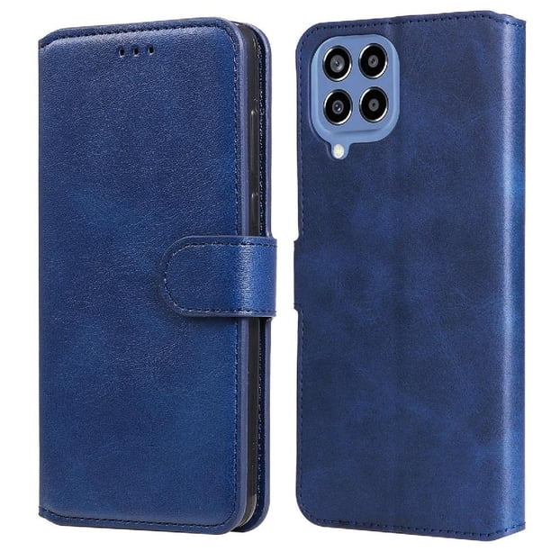 Funda Billetera para Samsung Galaxy M33 5G con Porta Tarjetas y Soporte Ajustable Azul