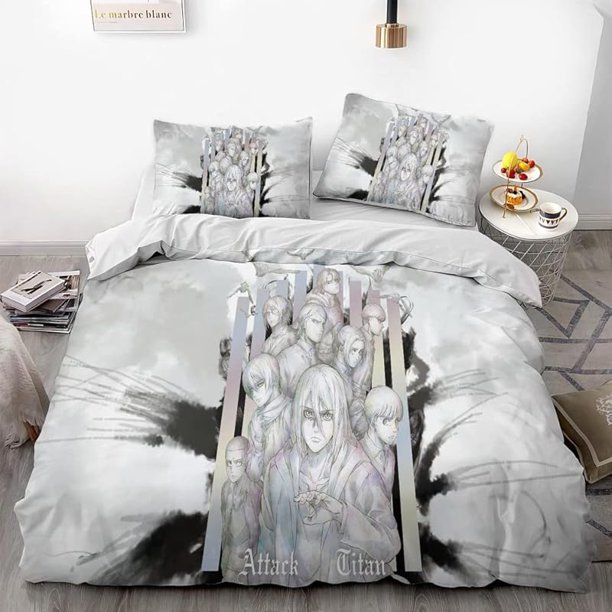 Attack -on- Giant Win-gsofLibe-rty -Anime -Soft 3D Prin-ed Duve-t Cover Bedd-ng Set -with Co-mforter C-over