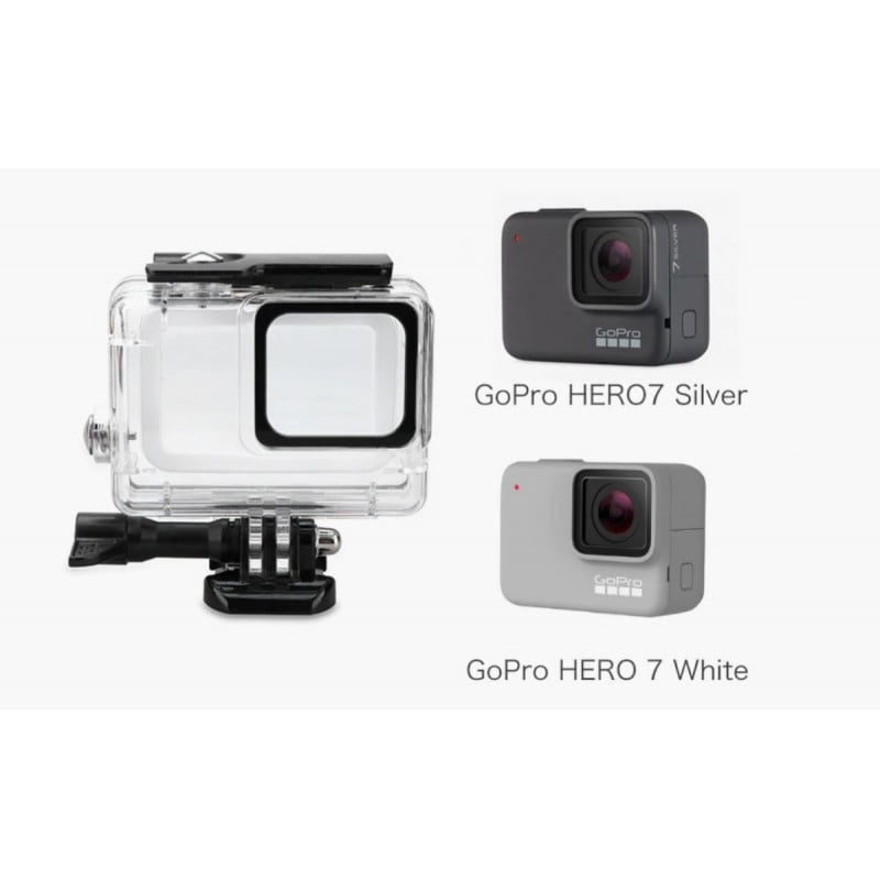 Genérico - Carcasa Sumergible Gopro 7 Silver & White Alternativa