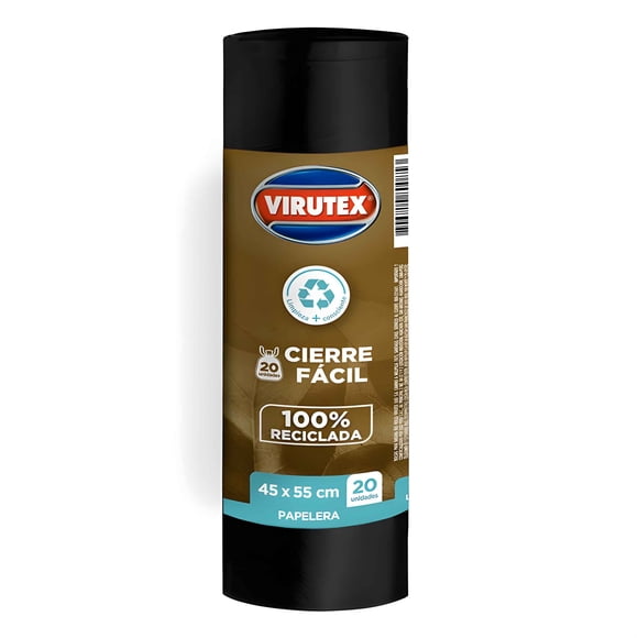 VIRUTEX BOLSA BASURA CIERRE FACIL 45X55 20U