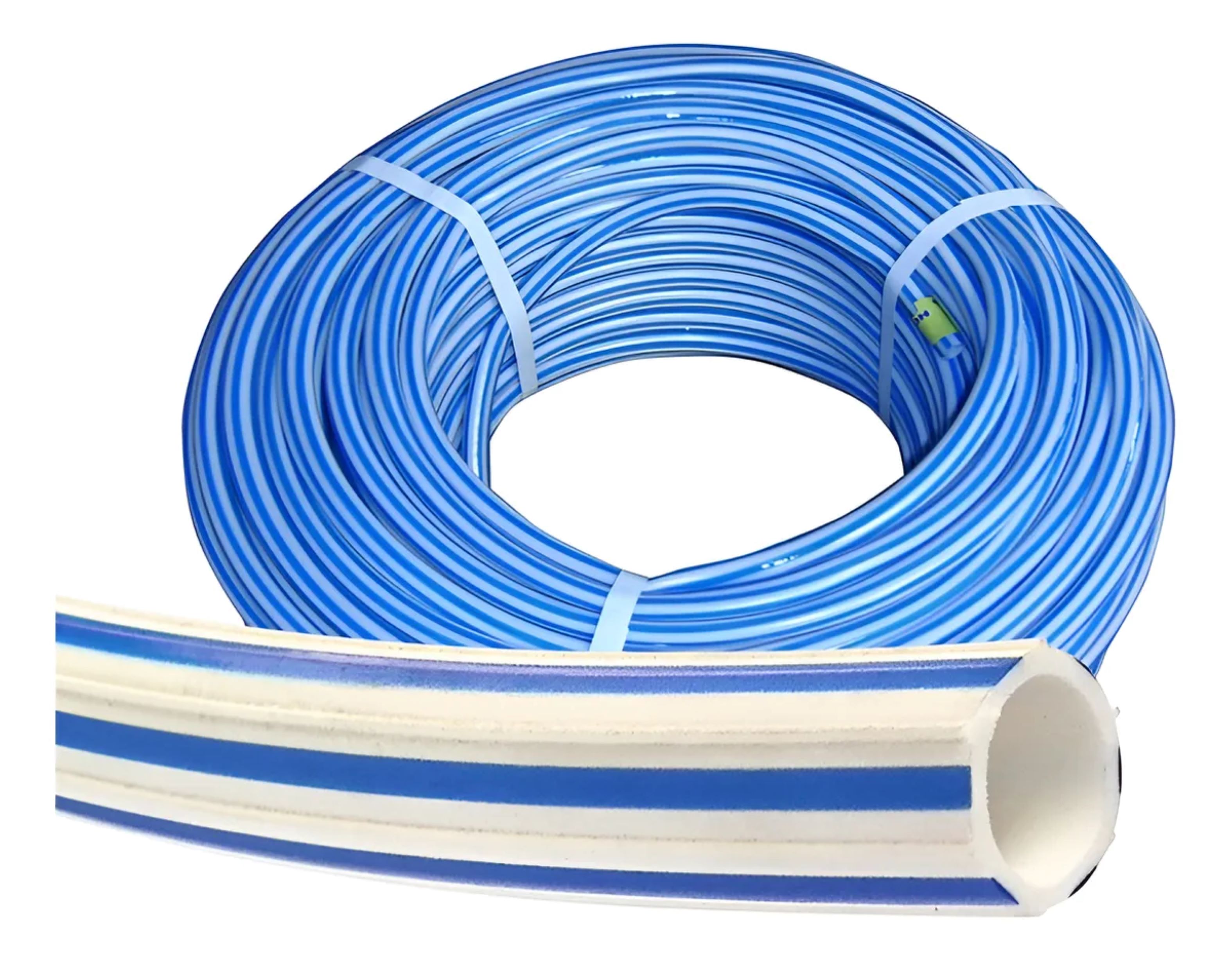Metalfer - Manguera Económica Bicolor De 1 2 Blanca Azul 10 Mts