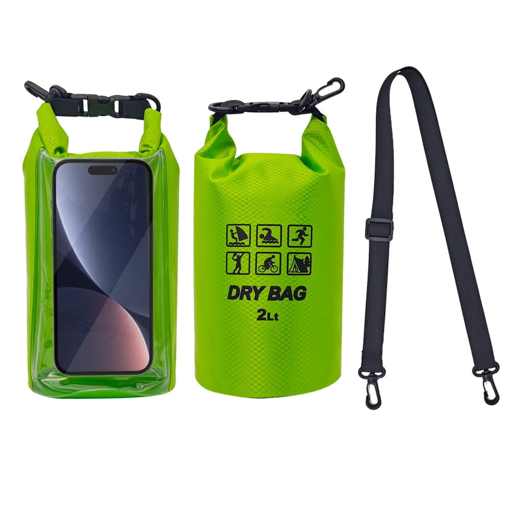 Xusx111 - Bolsa Seca Impermeable, 2l - Bolsa Impermeable De Piscina Superior De Rollo, Bolsas Secas Para Kayak Bolsa Impermeable / Teléfono, Bolsa De Teléfono Impermeable Grande, (verde)