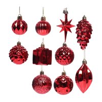 Bothyi - 10 Bolas De Navidad Irrompibles Para Decoración Navideña, Color Rojo