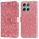 thumbnail image 1 of Funda tipo cartera FOXDOCK para Motorola Moto G56 , diseño girasol en relieve, cuero PU, cierre magnético, soporte y tarjetero, 1 of 5