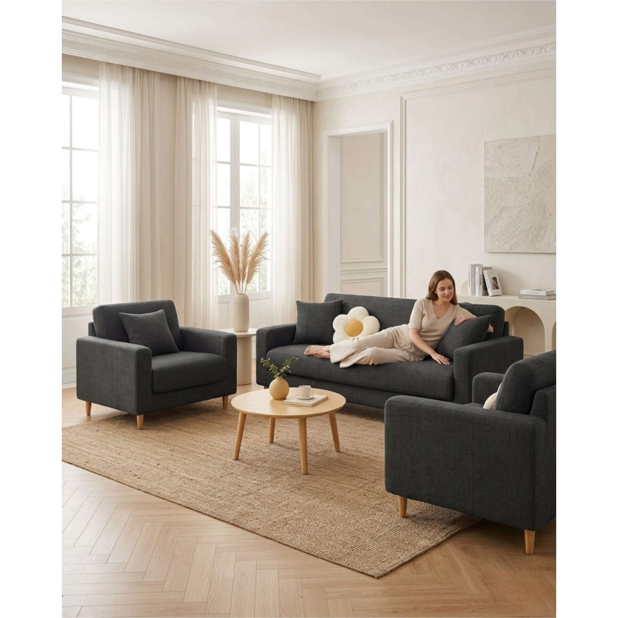 Myl Todo Hogar - Set Cubre Sillón 3+1+1 Protector De Tela Reforzada - Lavable Y Resistente