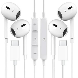 Case Logic - 2 Paquetes De Auriculares Usb C Para Iphone 16/15, Con Micrófono Y Control De Volumen, Estéreo Hifi Tipo C Para Galaxy S23/S22/S21/S20/Ultra Note 10/20, Pixel 7/6/6A/5/4 Y Oneplus 9/8.