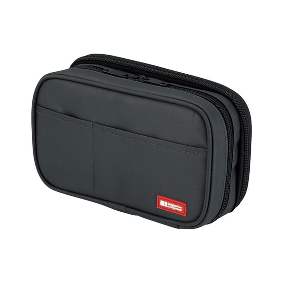 Estuche para lápices LIHIT LAB de gran capacidad con 6 compartimentos, color negro