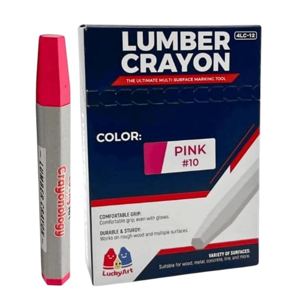 Crayones para madera Lucky Art Crayonology rosa, paquete de 12
