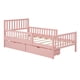 thumbnail image 3 of Twin Size Wood Platform Bed with Guardrails on Both Sides and Two Storage Drawers ,Pink, 3 of 3