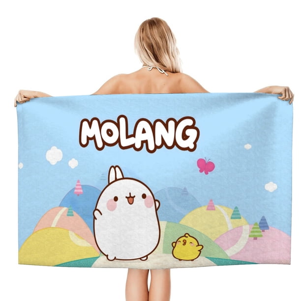 Molang Toalla de playa de secado rápido con diseño temático, regalo para mujeres y niñas, ideal para cumpleaños, fans, amantes de la música, uso en la playa o al aire libre,78*180cm