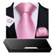 thumbnail image 1 of Corbata Hombres + Paño + Colleras. En Caja Para Regalo Papá rosa Talla Única, 1 of 5