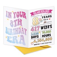 Tarjeta De Cumpleaños Uuefktn, Bonita, Feliz Regalo De Octavo Cumpleaños, 8 Años