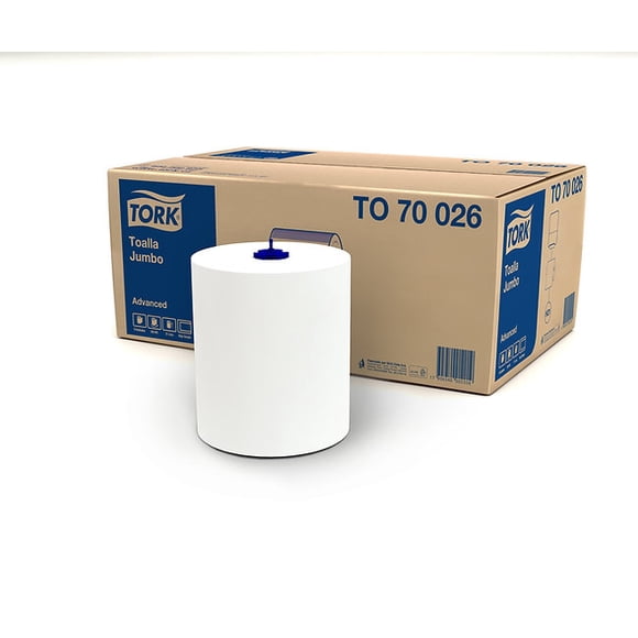 Toalla de papel Tork en rollo hoja simple 6 rollos x 250 mts