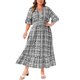 thumbnail image 1 of Agnes Orinda Vestido Largo Bohemio de Línea A con Mangas de Campana a Media Manga y Cuello en V para Mujer Talla Grande 1X Negro, 1 of 8