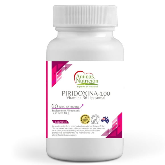 PIRIDOXINA-100 - Vitamina B6 Liposomal - 60 cápsulas de 300mg
