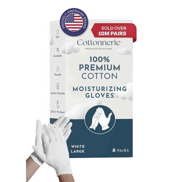 Guantes hidratantes Gaxcoo Cottonnerie para manos secas, 8 pares