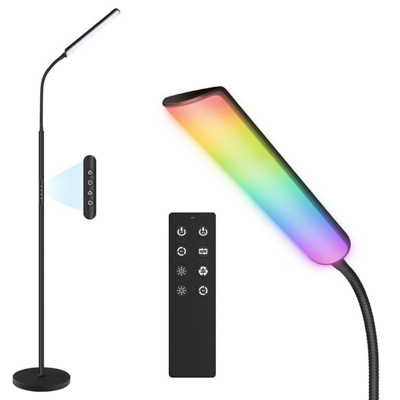 Lámpara de pie LED Dimunt 15W RGB regulable con control remoto