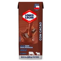 Leche Semidescremada Chocolate Caja 200 G Loncoleche