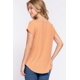 thumbnail image 3 of Saronite Camiseta Básica de Manga Corta Estilo Dolman de Punto Acanalado de Rayón, Color Albaricoque (para Mujer), 3 of 4