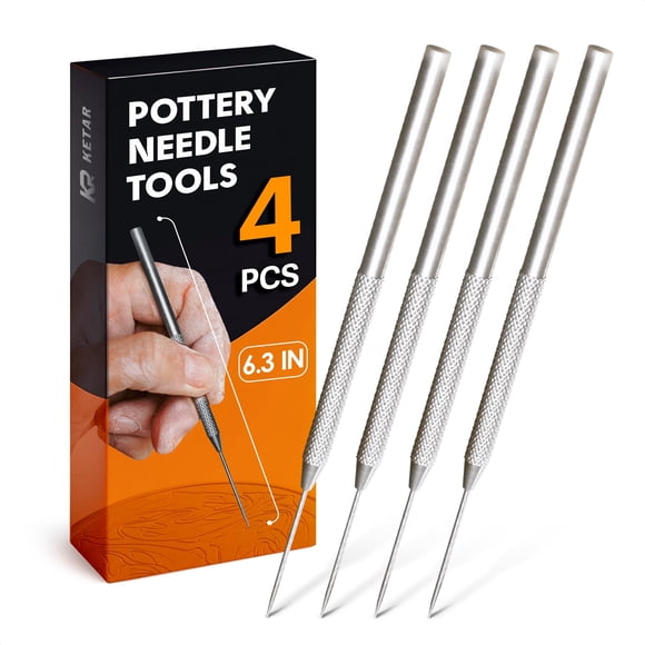 Herramientas de Cerámica KETAR de 16 cm, Juego de 4 Piezas de Acero Inoxidable