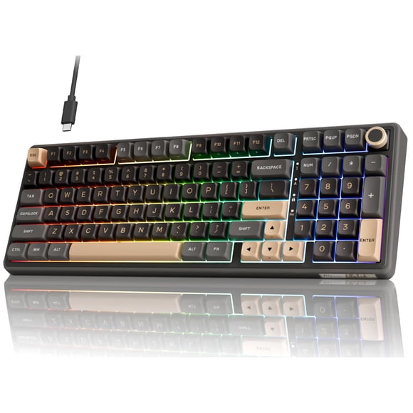 Teclado Mecánico RK ROYAL KLUDGE R98 Pro Cableado RGB Crema