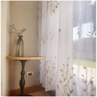 Wyj Hogar - Set De 02 Visillos Bordados Con Argollas 140X230 Cm Mod07