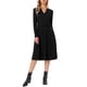 thumbnail image 1 of Vestido de punto INSPIRE CHIC para mujer con cuello en V, manga larga, elástico, longitud hasta la rodilla, casual, línea A, XL, negro, 1 of 6