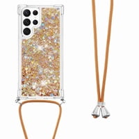 Funda Foxdock Para Samsung Galaxy S21 Ultra Con Cuerda Ajustable, Brillo Líquido, Protección Antigolpes Y Lente – Ideal Para Regalo