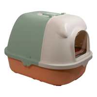 Genérico - Arenero Cerrado Tricolor Con Pala Para Gatos 45X30X44 Color Naranja
