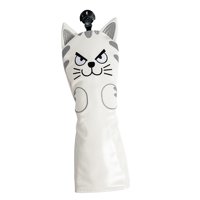 Magideal - Cubiertas De Cabeza De Palo De Golf Equipo De Protección De Taco De Golf Grueso Patrón De Gato Cuñas Putter Cue Cubierta De Cabeza Para Viajes Al Aire 3 Madera De Calle Blanca