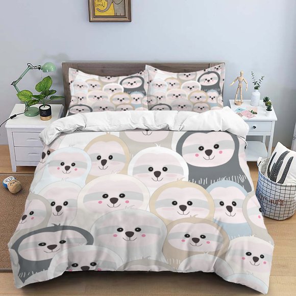 v886 Bed Sheets Cartoon Animals Bedding Sets New Greek Key Meander Duvet Cover Sets Bed Linens Queen King Size Modern Geometric Bedspread 3-Piece Bedding Set (1 Duvet Cover + 2 Pillow Shams) Bed Sheet
