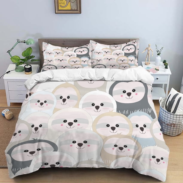 v886 Bed Sheets Cartoon Animals Bedding Sets New Greek Key Meander Duvet Cover Sets Bed Linens Queen King Size Modern Geometric Bedspread 3-Piece Bedding Set (1 Duvet Cover + 2 Pillow Shams) Bed Sheet