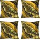 thumbnail image 1 of Fundas cojín mármol turquesa 4 uds 45x45 cm abstracto dorado negro bronce lentejuelas, 1 of 7