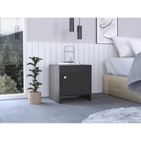 Tuhome - Velador 1 Puerta Colore Wengue 41X40X35 Cm