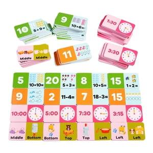 Magideal - Juego De Matemáticas Juguete Educativo División Adición 56 Uds Tarjetas De Doble Cara Juguete De Aprendizaje Preescolar Para Viajes Niños Estudiantes