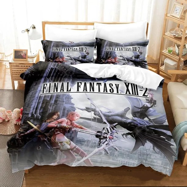 Game FINAL FANTASY XIII- Bedding Set Boys Girls Duvet Cover Pillowcase Bed boys Adult