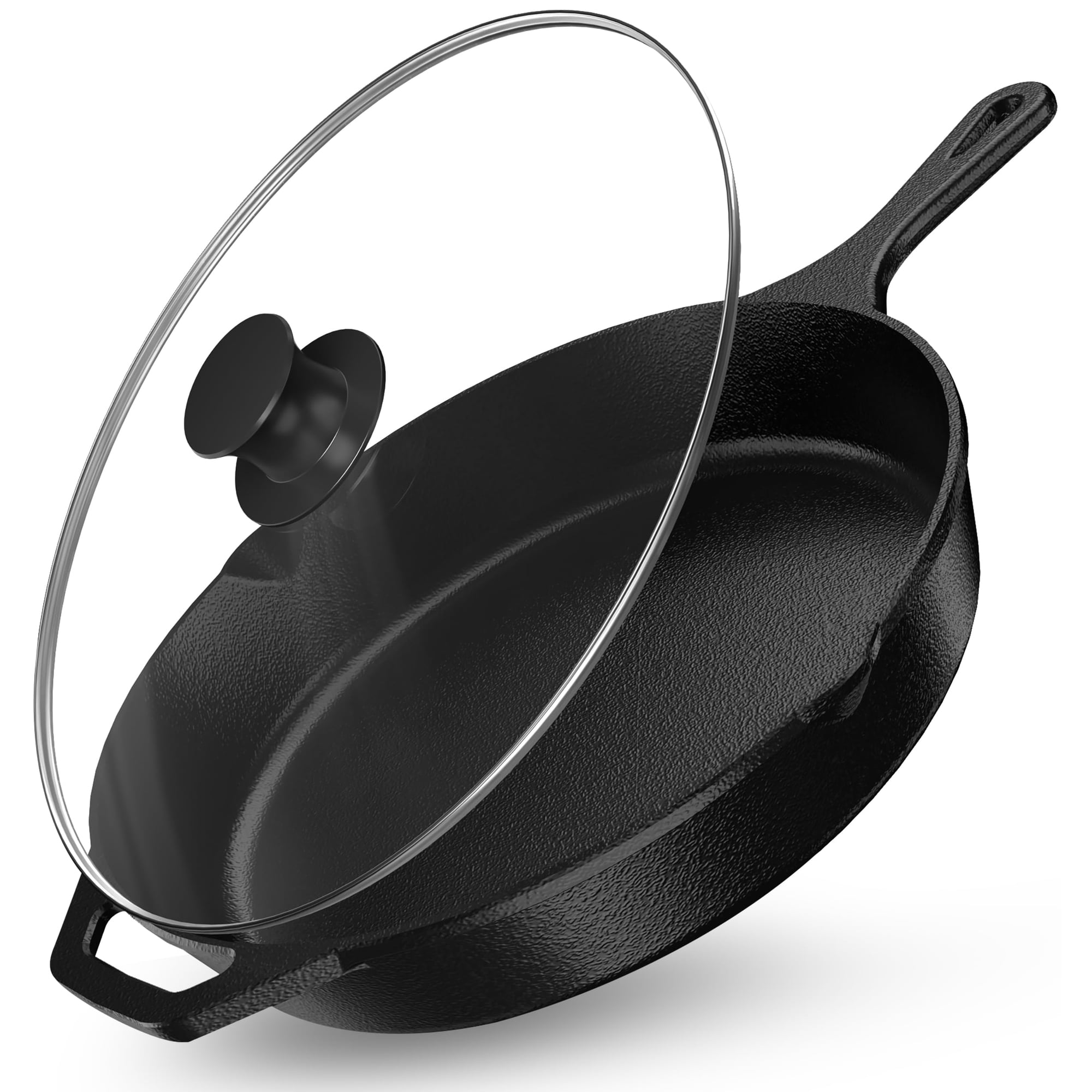 Sartén De Hierro Fundido Utopia Kitchen De 30 Cm Con Tapa Previamente Sazonada