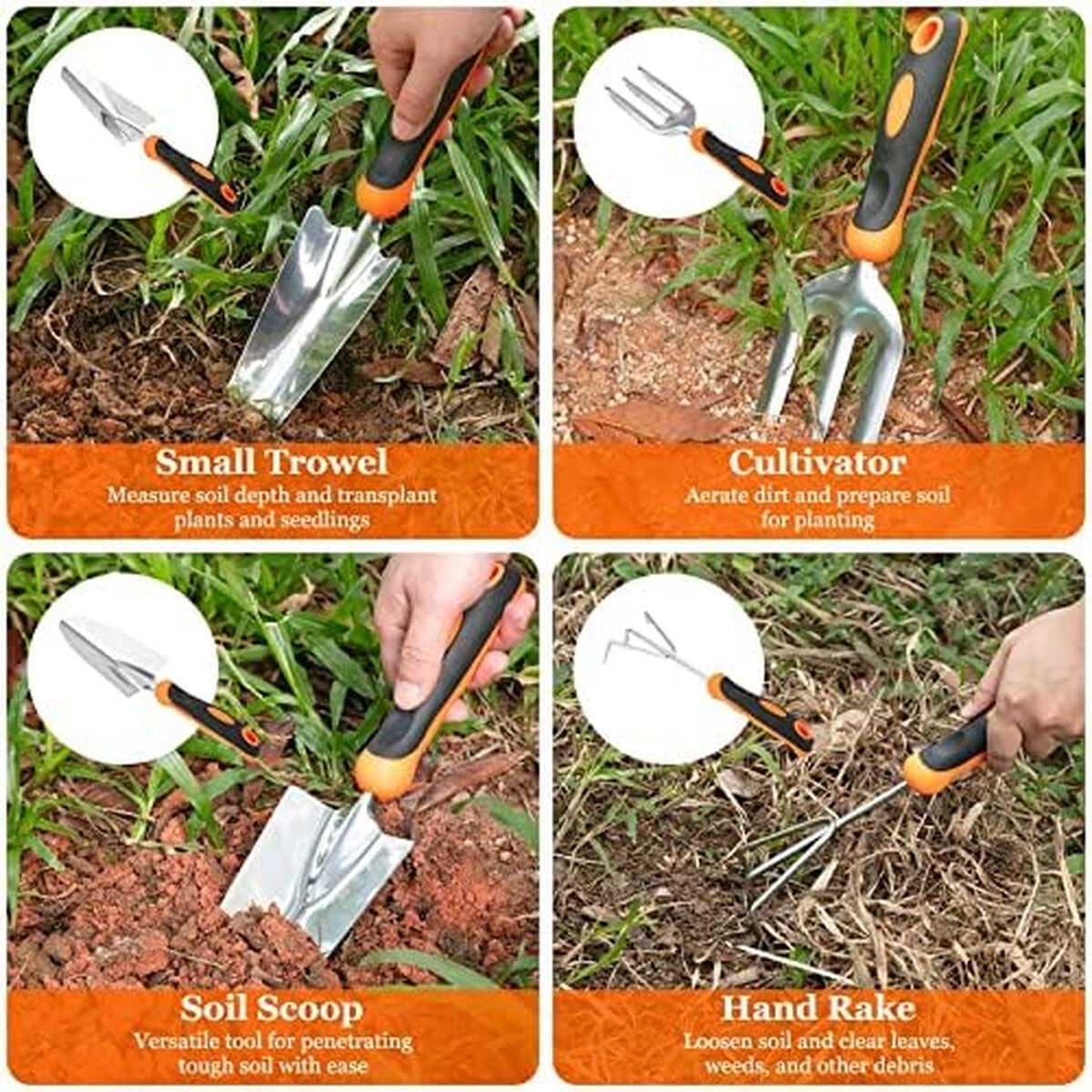 Set Herramientas Jardinera Chryztal Acero Inoxidable 7 Piezas