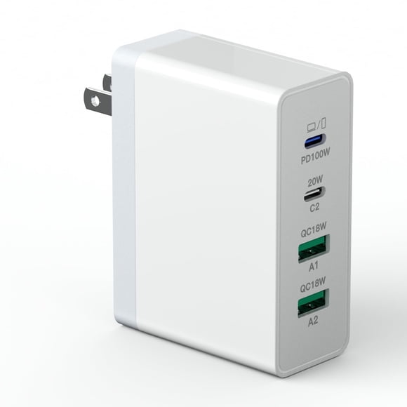 Adaptador de corriente USB C Charger sccvee para portátil, 140 W, GaN, 4 puertos y 100 W