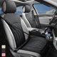thumbnail image 1 of Fundas para asientos de coche BEITK en la parte delantera de piel, paquete de 2 unidades, universales, negras, 1 of 6