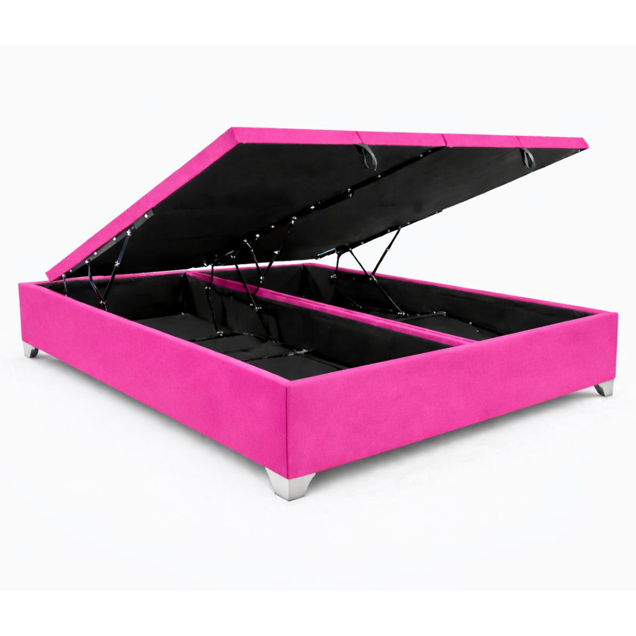 Lore - Base Cama Baúl 2 Plazas Felpa Rosado Barbie | Diseño Premium + Gran Almacenaje