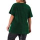 thumbnail image 3 of Agnes Orinda Blusas para Mujer Tallas Grandes Cuello en V Metálico Manga Corta Camiseta Tops de Fiesta 2X Verde, 3 of 6