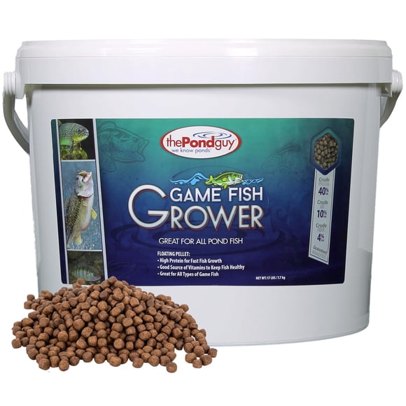 Alimento para peces de estanque Pond Logic Game Fish Grower, cubeta de 7,7 kg