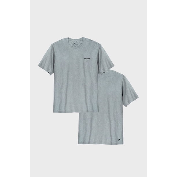 Polera Orgánica Classic Logo Gris Melange Hombre Falcone