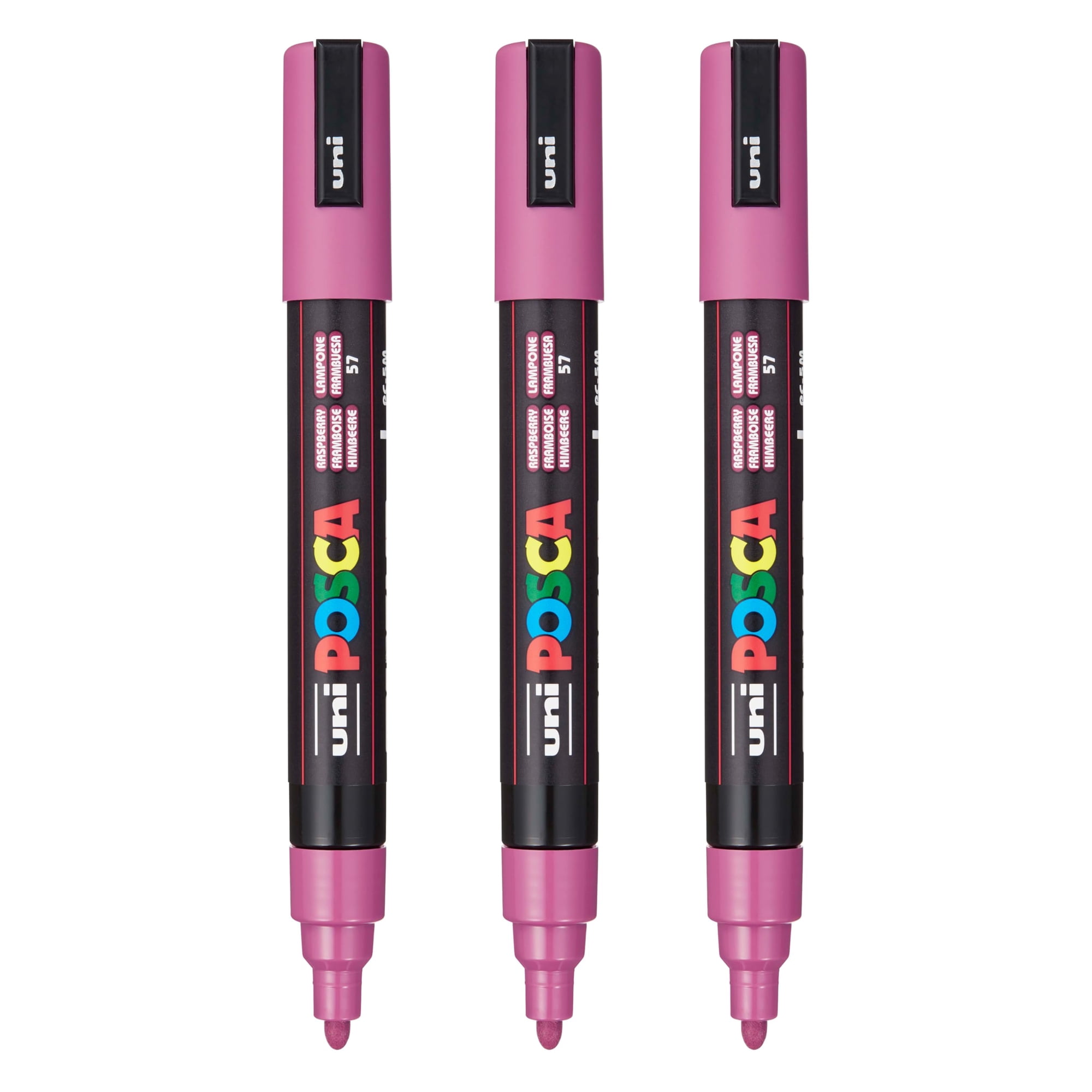 Marcadores De Pintura Posca Pc-5m Reversibles De Punta Mediana, Paquete De 3