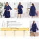 thumbnail image 2 of Agnes Orinda Disfraces de Halloween Vestidos de Cóctel de Talla Grande para Mujeres Vestido de Invitada de Boda con Superposición de Capa de Malla de Lentejuelas Cuello Redondo Midi Lápiz Azul Marino, 2 of 7