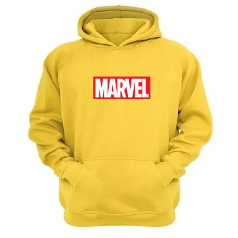 Genérico - Polerón Canguro Logo Comic Amarillo Talla M Unisex